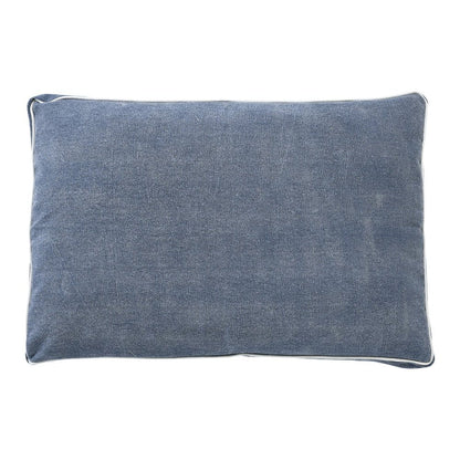 24" X 36" Stonewashed Blue Pillow Style Pet Bed With Removable Cover HomeRoots
