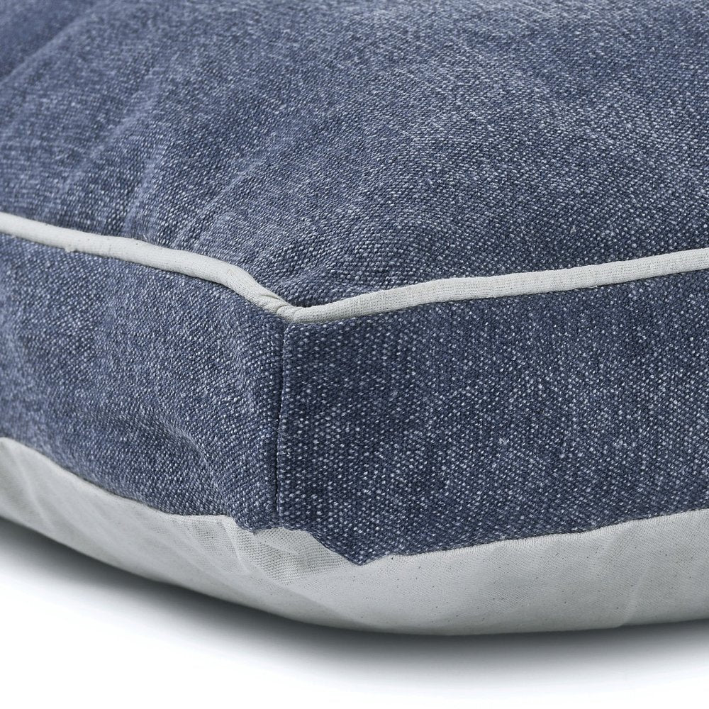 24" X 36" Stonewashed Blue Pillow Style Pet Bed With Removable Cover HomeRoots