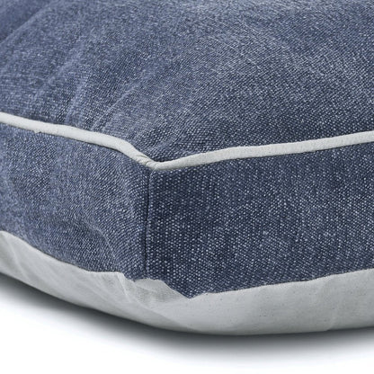 24" X 36" Stonewashed Blue Pillow Style Pet Bed With Removable Cover HomeRoots