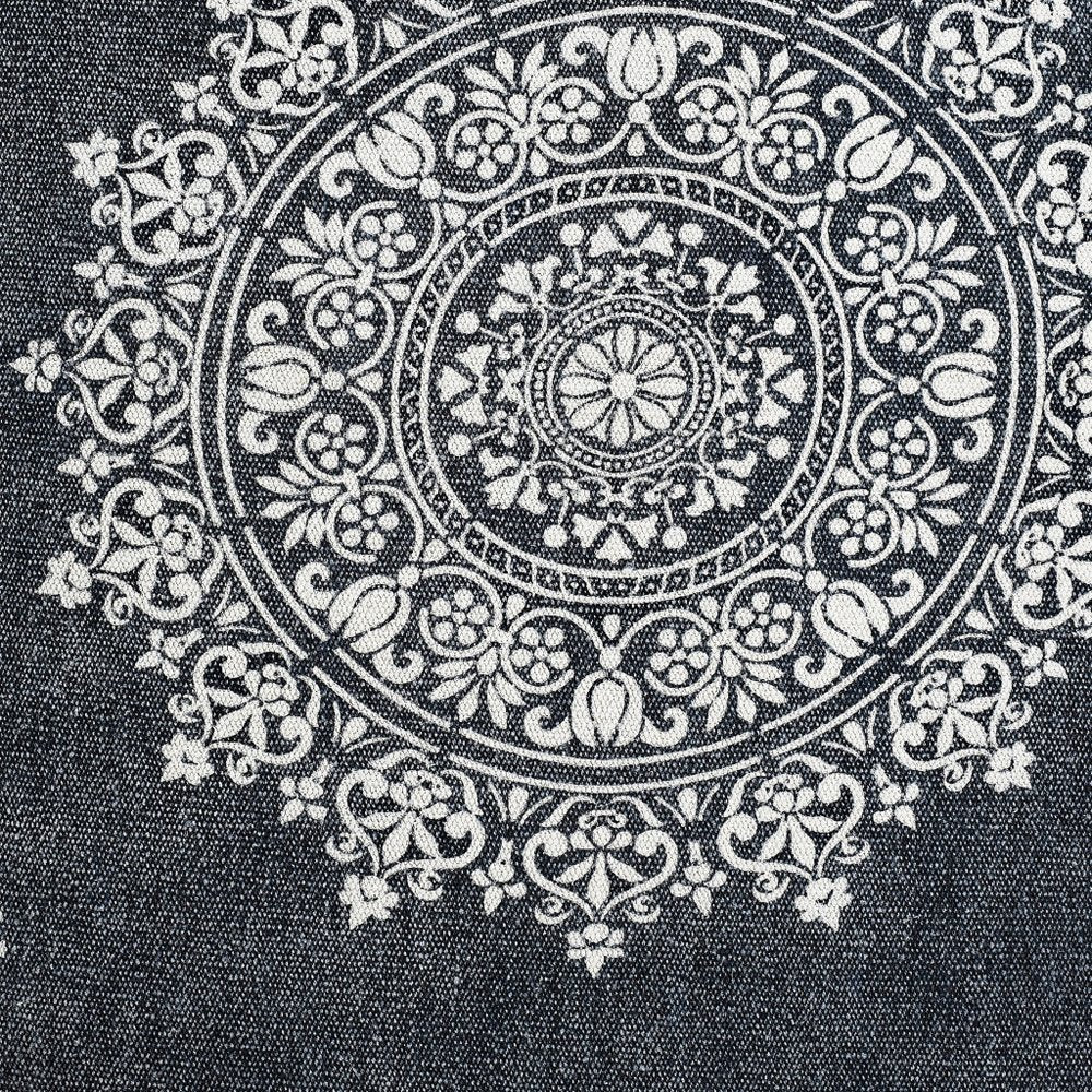 24" X 36" Stonewashed Blue Medallion Pillow Style Pet Bed With Removable Cover HomeRoots