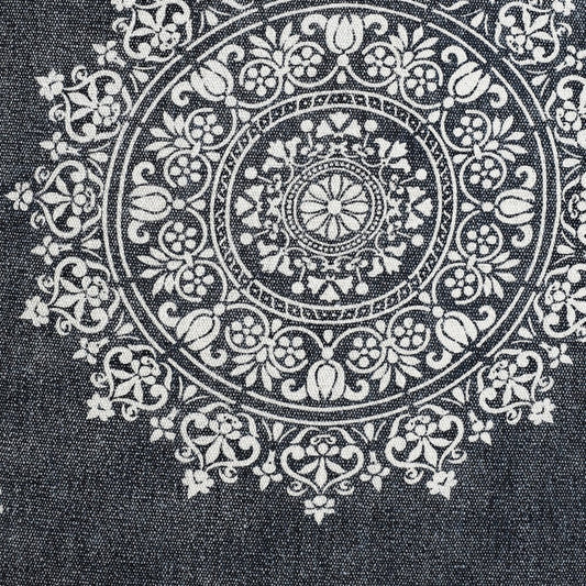 24" X 36" Stonewashed Blue Medallion Pillow Style Pet Bed With Removable Cover HomeRoots