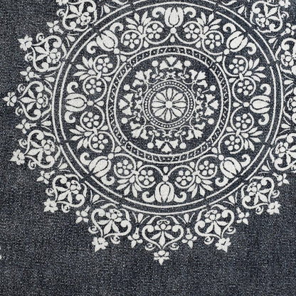 24" X 36" Stonewashed Blue Medallion Pillow Style Pet Bed With Removable Cover HomeRoots
