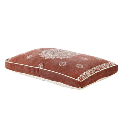 24" X 36" Stonewashed Blue Medallion Pillow Style Pet Bed With Removable Cover HomeRoots