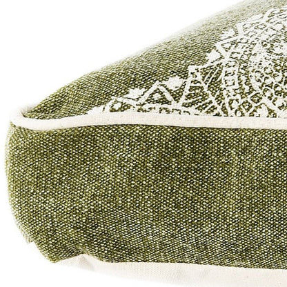24" X 36" Stonewashed Sage Medallion Pillow Style Pet Bed With Removable Cover HomeRoots