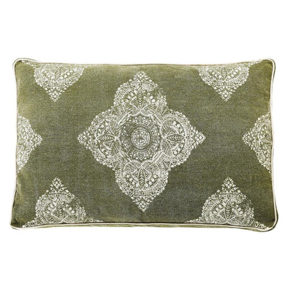 24" X 36" Stonewashed Sage Medallion Pillow Style Pet Bed With Removable Cover