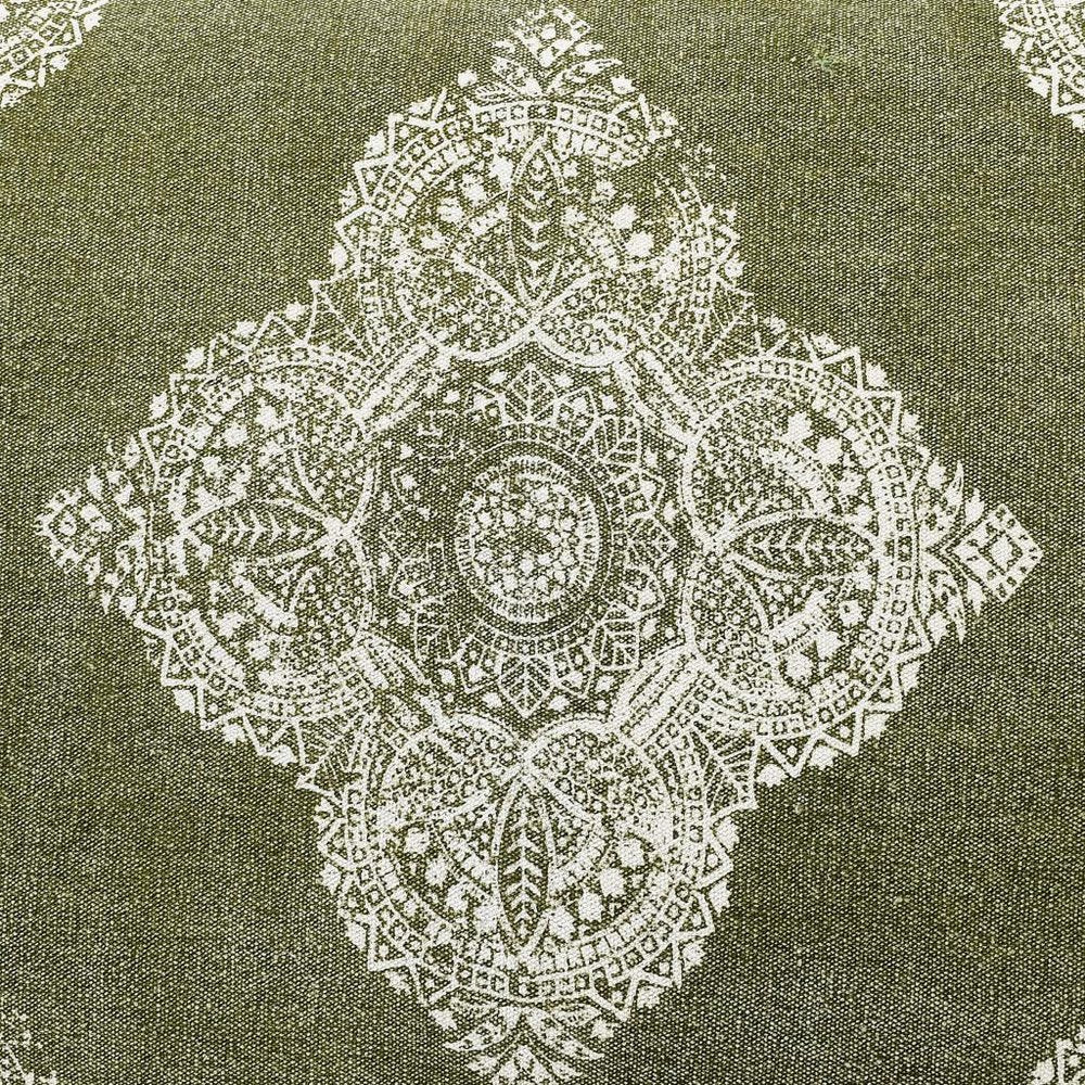 24" X 36" Stonewashed Sage Medallion Pillow Style Pet Bed With Removable Cover HomeRoots