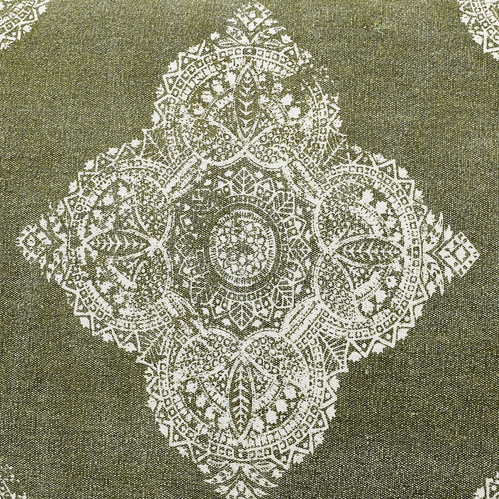 24" X 36" Stonewashed Sage Medallion Pillow Style Pet Bed With Removable Cover HomeRoots