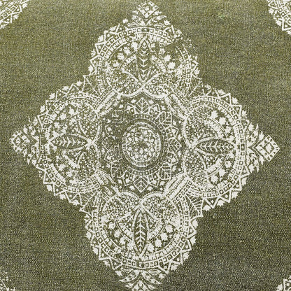 24" X 36" Stonewashed Sage Medallion Pillow Style Pet Bed With Removable Cover HomeRoots
