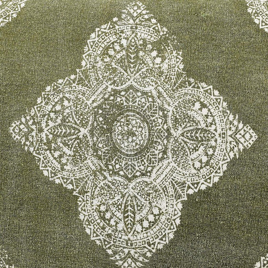 24" X 36" Stonewashed Sage Medallion Pillow Style Pet Bed With Removable Cover HomeRoots