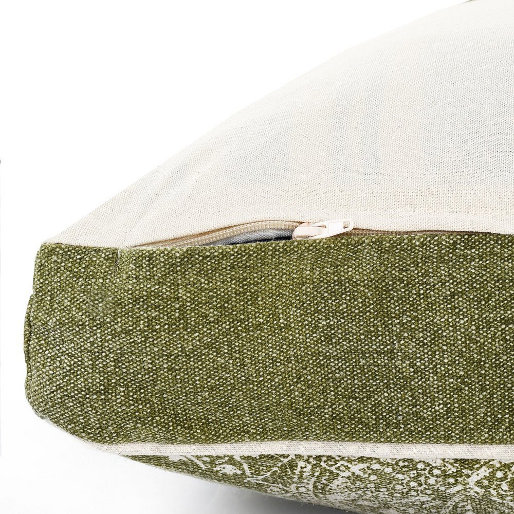 24" X 36" Stonewashed Sage Medallion Pillow Style Pet Bed With Removable Cover HomeRoots