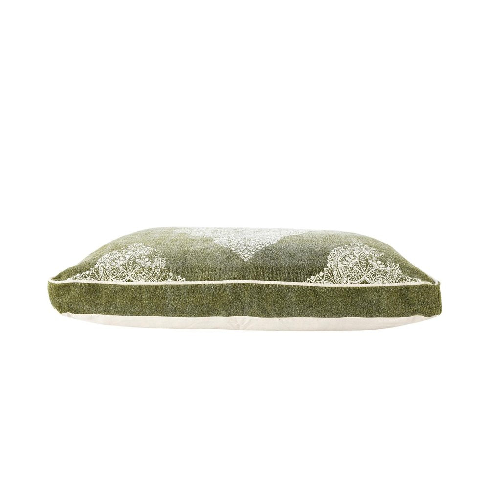 24" X 36" Stonewashed Sage Medallion Pillow Style Pet Bed With Removable Cover HomeRoots
