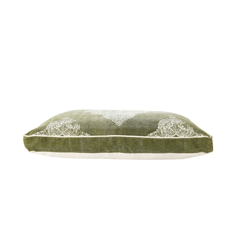 24" X 36" Stonewashed Sage Medallion Pillow Style Pet Bed With Removable Cover HomeRoots