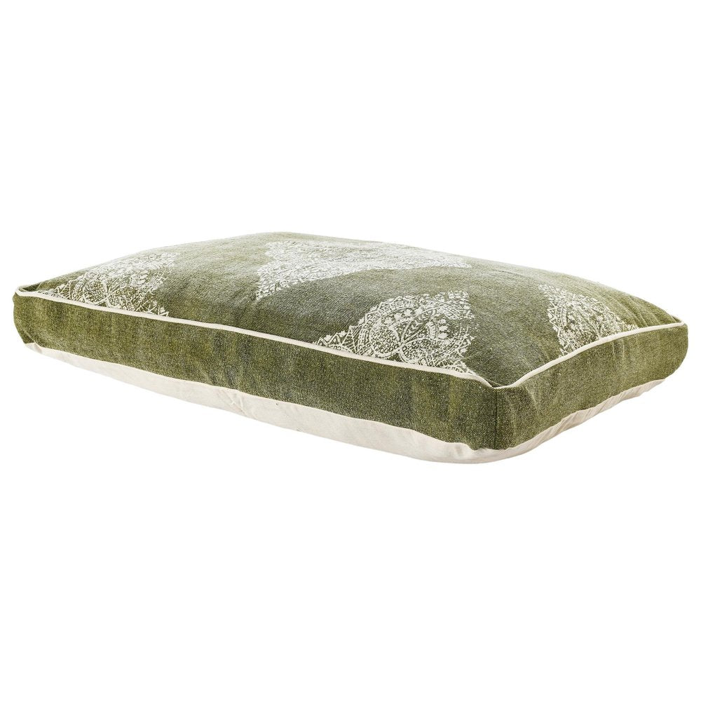 24" X 36" Stonewashed Sage Medallion Pillow Style Pet Bed With Removable Cover HomeRoots