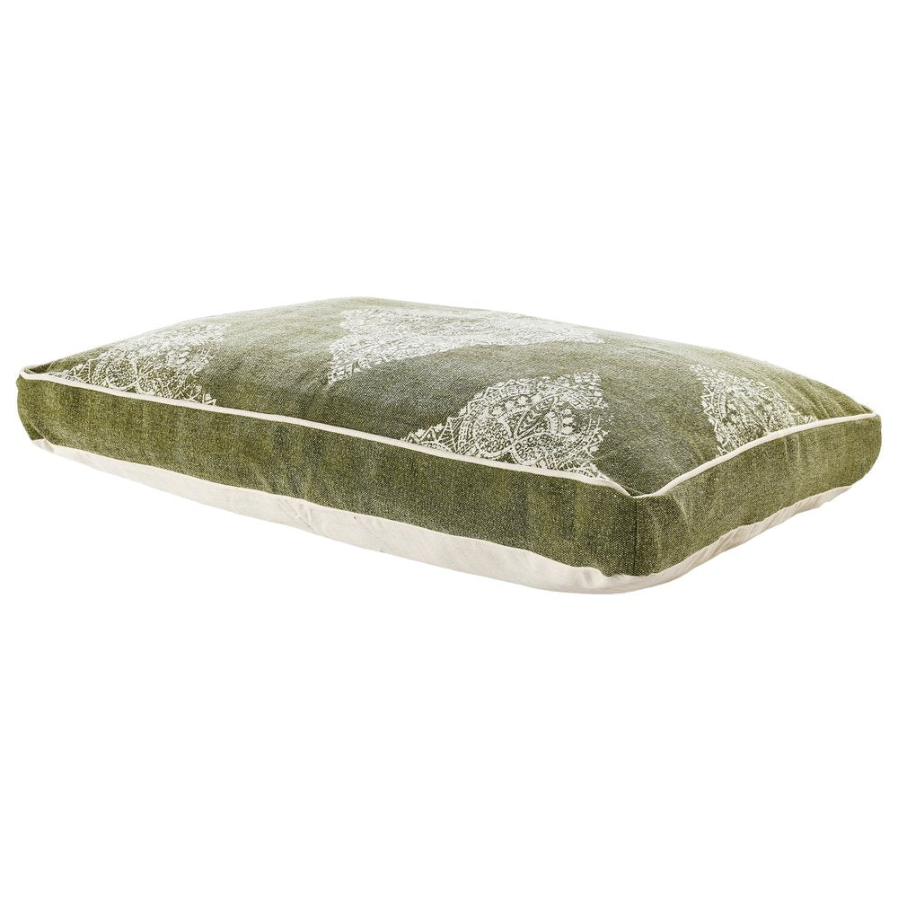 24" X 36" Stonewashed Sage Medallion Pillow Style Pet Bed With Removable Cover HomeRoots