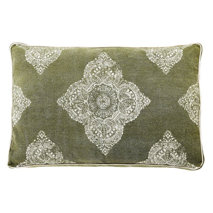 24" X 36" Stonewashed Sage Medallion Pillow Style Pet Bed With Removable Cover HomeRoots