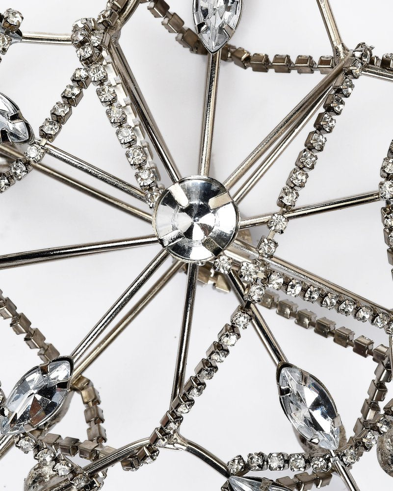 Set of Four Gold And Silver Handmade Faux Crystal And Metal Hanging Star Ornaments HomeRoots