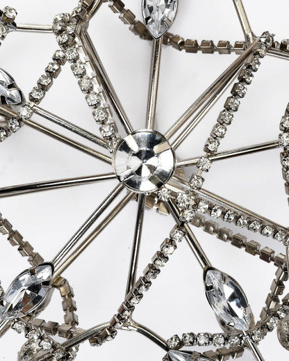 Set of Four Gold And Silver Handmade Faux Crystal And Metal Hanging Star Ornaments HomeRoots