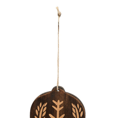 Set of Four Brown Handmade Wood Bell Shaped Ornaments HomeRoots