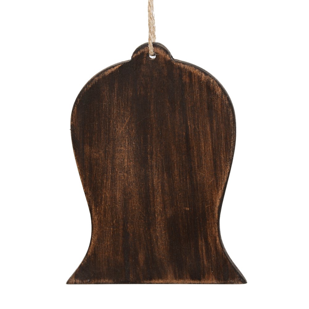 Set of Four Brown Handmade Wood Bell Shaped Ornaments HomeRoots