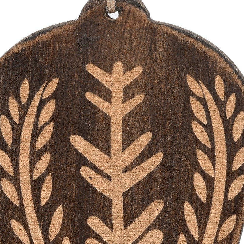 Set of Four Brown Handmade Wood Bell Shaped Ornaments HomeRoots