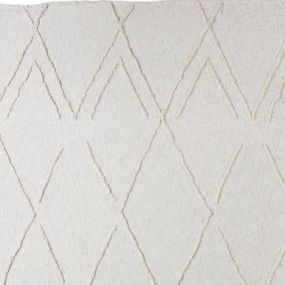 Ivory Geometric Queen Cotton Coverlet HomeRoots