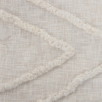 Ivory Geometric Queen Cotton Coverlet HomeRoots