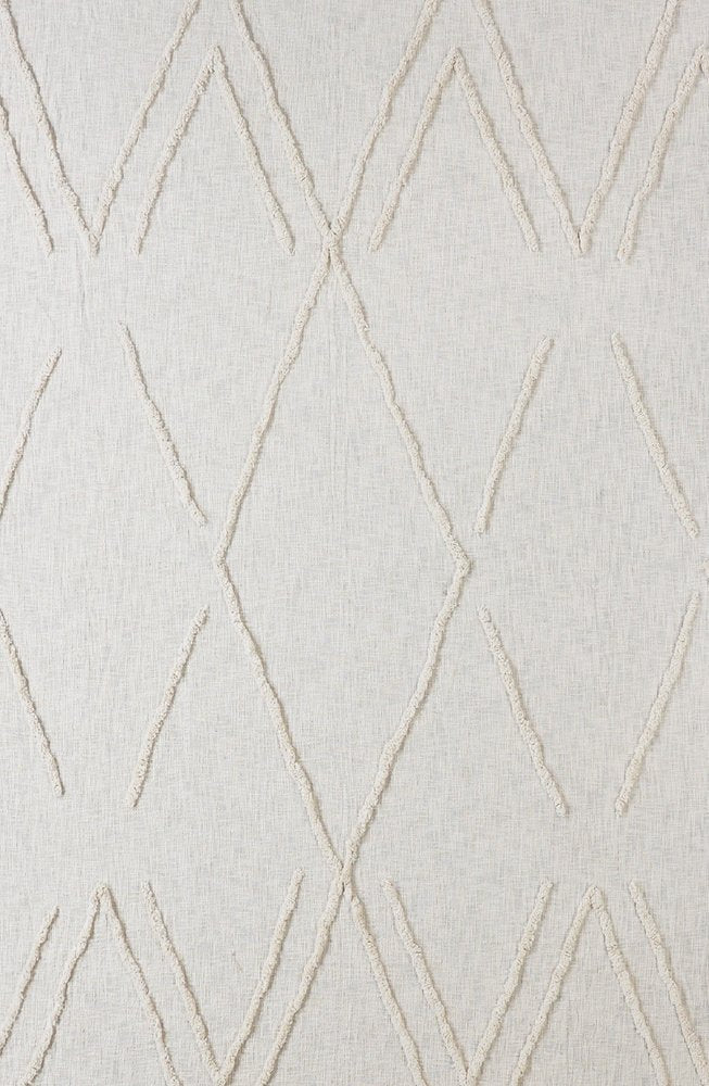 Ivory Geometric Queen Cotton Coverlet HomeRoots
