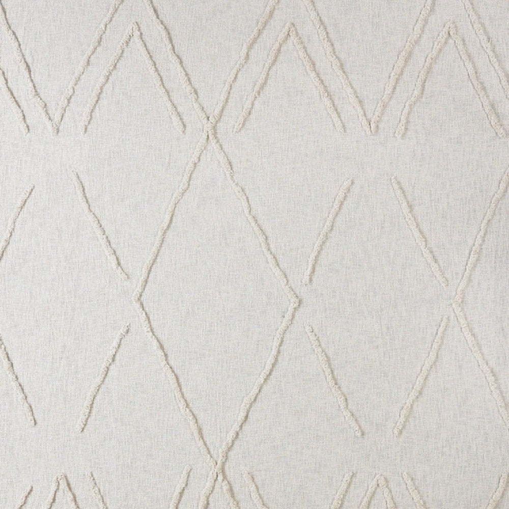 Ivory Geometric Queen Cotton Coverlet HomeRoots