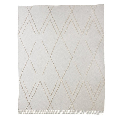 Ivory Geometric Queen Cotton Coverlet HomeRoots