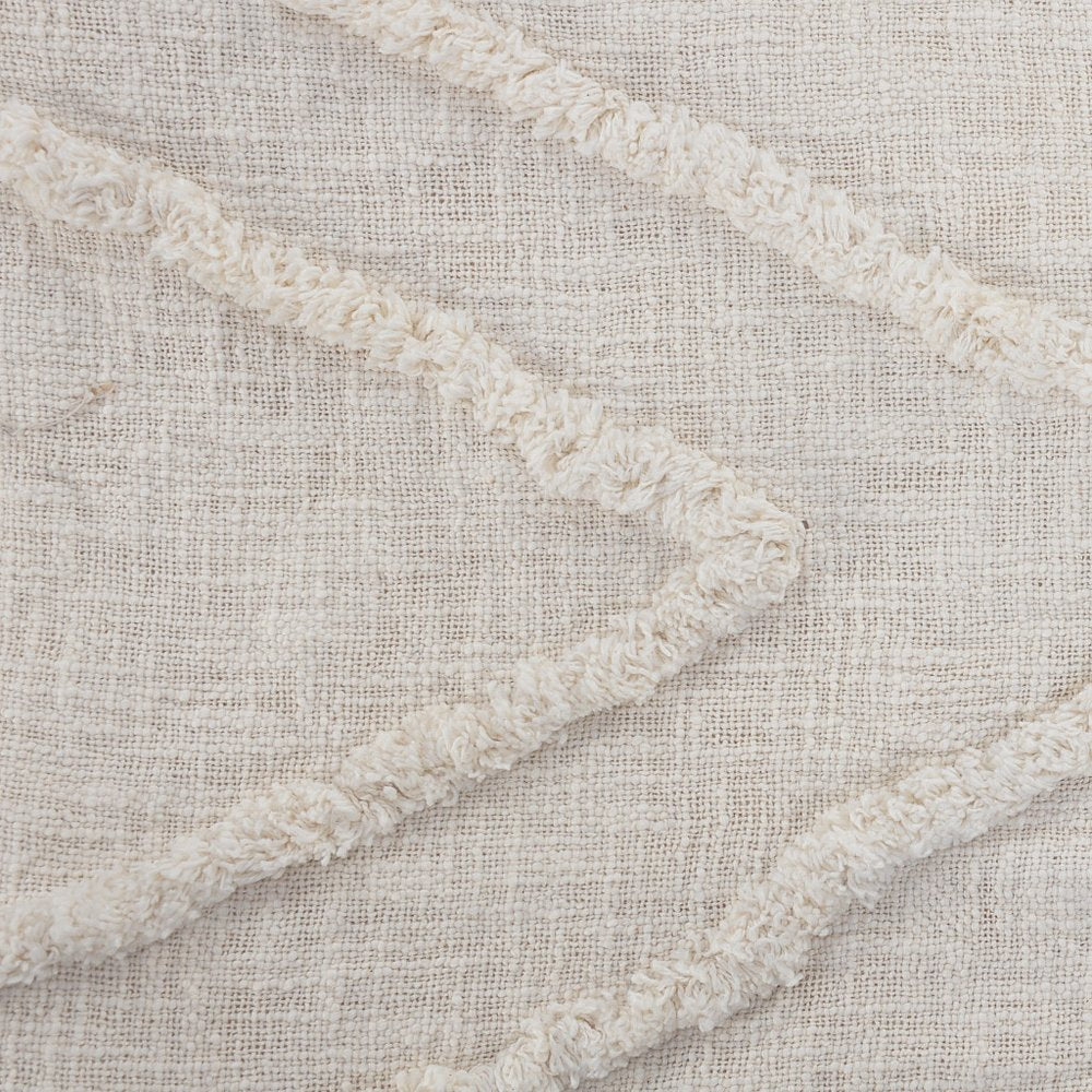 Ivory Geometric Queen Cotton Coverlet HomeRoots
