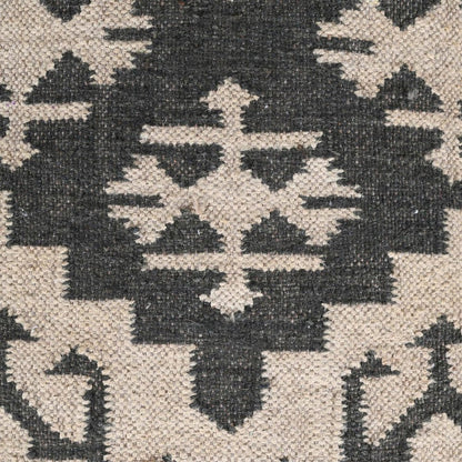 48" Cream and Black Cotton Blend Upholstered Southwest Bench HomeRoots