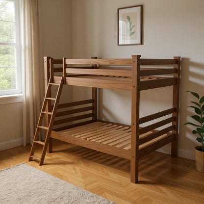 Red Queen Over Queen Solid Wood Bunk Bed HomeRoots