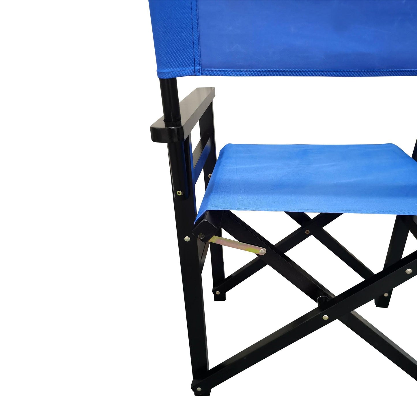 Folding Chair Wooden Director Chair Canvas Folding Chair Folding Chair 2pcs/set populus + Canvas (Color : Blue) - FurniFindUSA