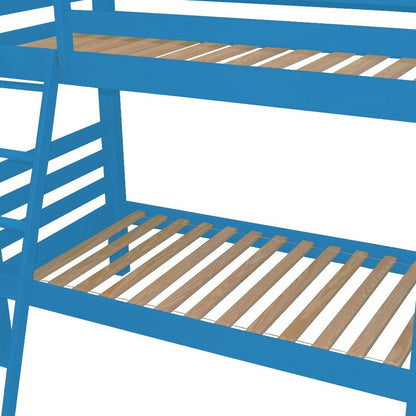 Blue Queen Solid Wood Bunk Bed HomeRoots