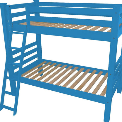 Blue Queen Solid Wood Bunk Bed HomeRoots