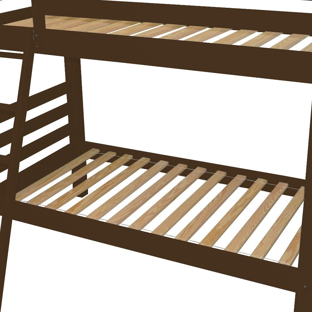 Brown Queen Solid Wood Bunk Bed HomeRoots