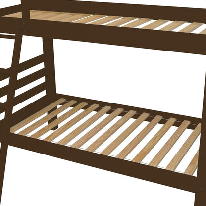 Brown Queen Solid Wood Bunk Bed HomeRoots