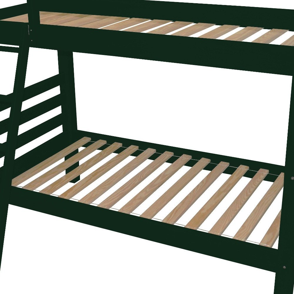 Green Queen Solid Wood Bunk Bed HomeRoots