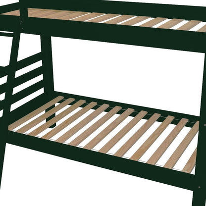 Green Queen Solid Wood Bunk Bed HomeRoots