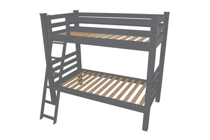 Gray Queen Traditional Solid Wood Bunk Bed HomeRoots