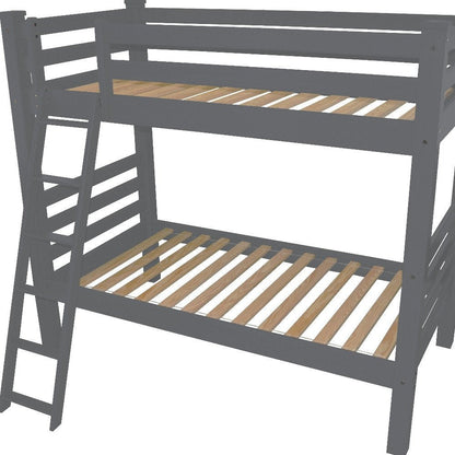 Gray Queen Solid Wood Bunk Bed HomeRoots