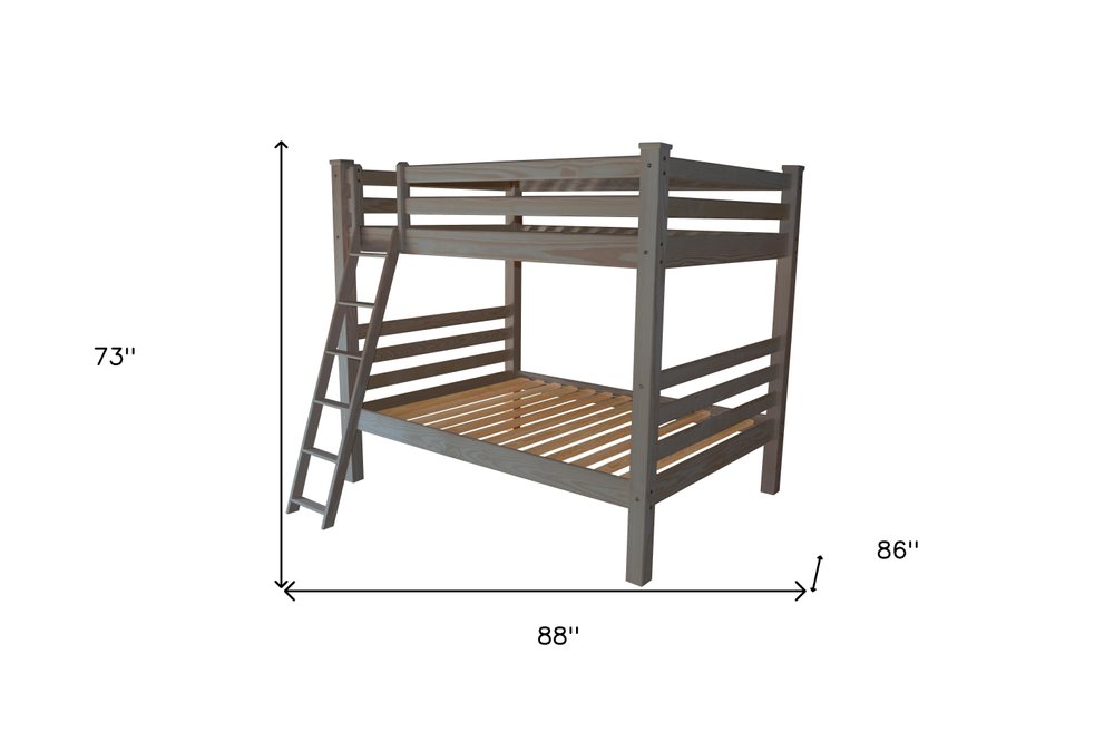 Gray Queen Over Queen Solid Wood Bunk Bed HomeRoots