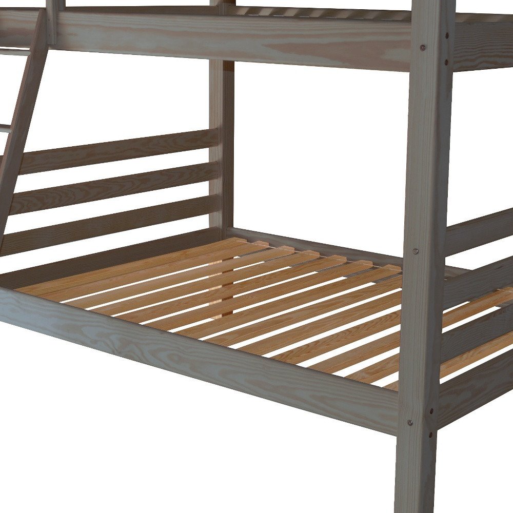 Gray Queen Over Queen Solid Wood Bunk Bed HomeRoots