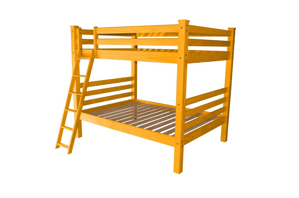 Yellow Queen Over Queen Solid Wood Bunk Bed HomeRoots