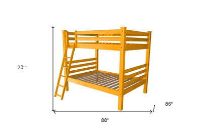 Yellow Queen Over Queen Solid Wood Bunk Bed HomeRoots