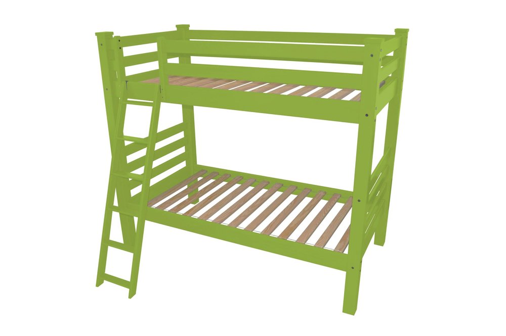 Green Queen Solid Wood Bunk Bed HomeRoots