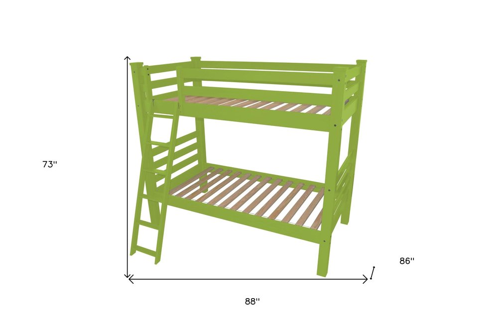 Green Queen Solid Wood Bunk Bed HomeRoots