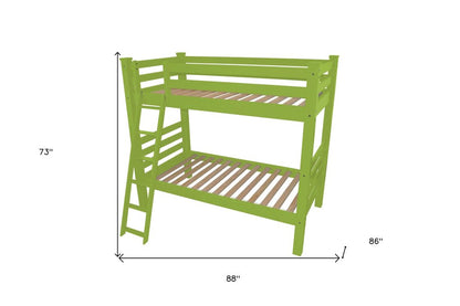 Green Queen Solid Wood Bunk Bed HomeRoots
