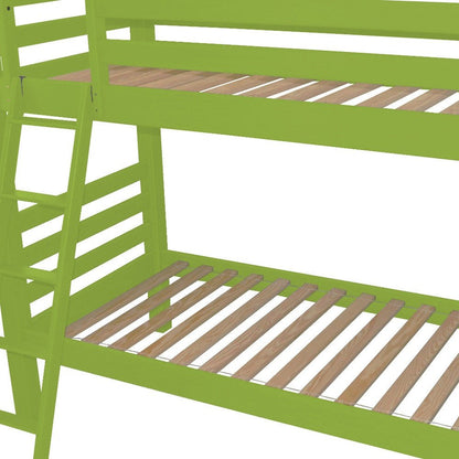 Green Queen Solid Wood Bunk Bed HomeRoots
