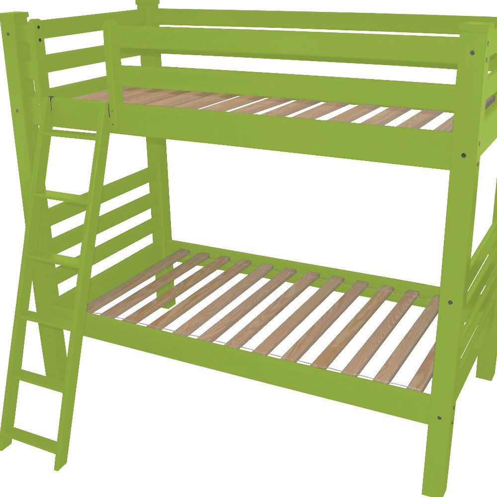 Green Queen Solid Wood Bunk Bed HomeRoots